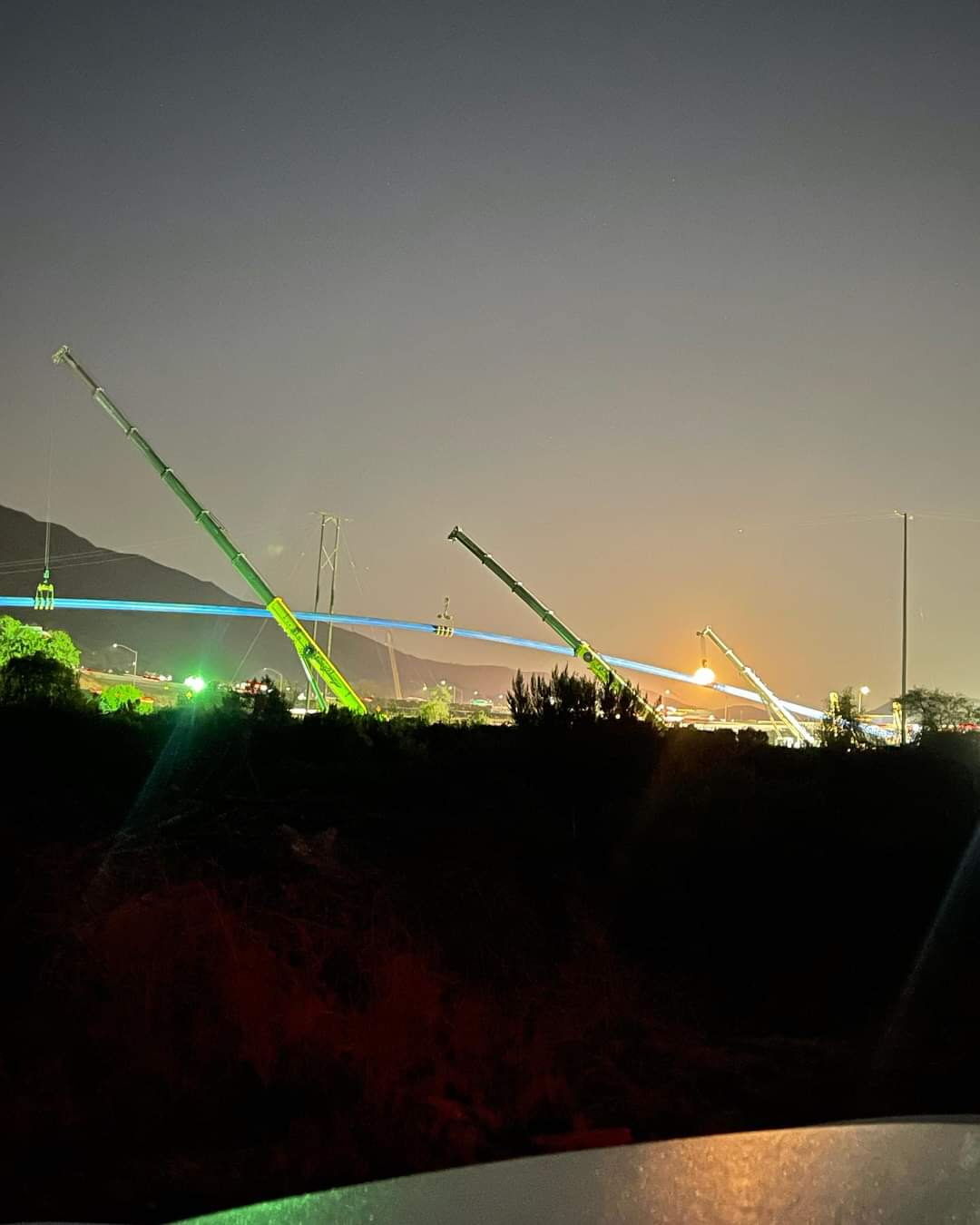 Cranes working at night